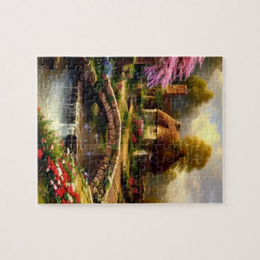 Englische Hütte Puzzle (Horizontal)