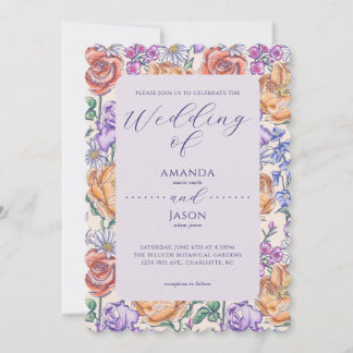 Englische Hütte Victoria Floral Wedding Einladung