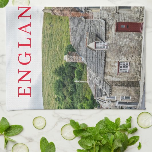 Englische Hütten Teetuch Geschirrtuch (Gefaltet)