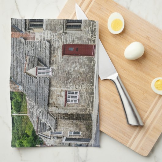 Englische Hütten Teetuch Geschirrtuch (Viertel Falte)