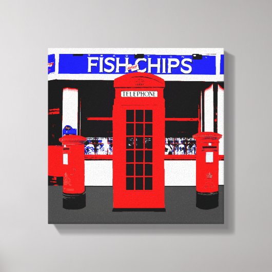 Englische Icons Moderne Kunst umhüllte Leinwand (Vorderseite)