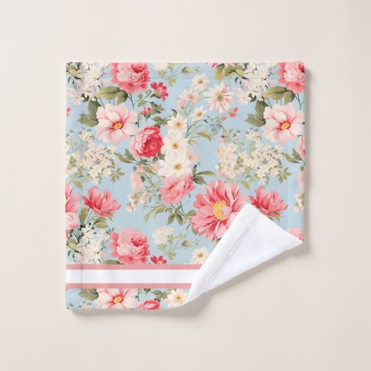 Englische Landschaft Blumengarten Badhandtuch Set (Waschlappen)