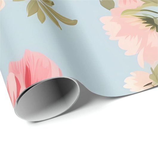 Englische Landschaft Blumengarten Geschenkpapier (Rolleneckpunkt)