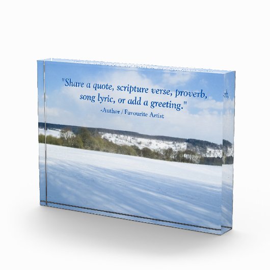 Englische Landschaft im Winter - Personalisiert Fotoblock (Rechts)