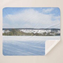 Englische Landschaft im Winter - Personalisiert Sherpadecke
