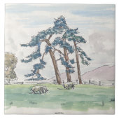 Englische Landschafts-dekorative Fliese (Vorderseite)