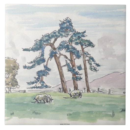 Englische Landschafts-dekorative Fliese (Vorderseite)