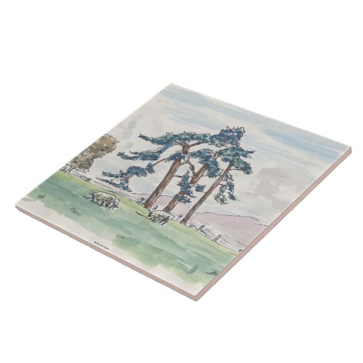 Englische Landschafts-dekorative Fliese (Seite)