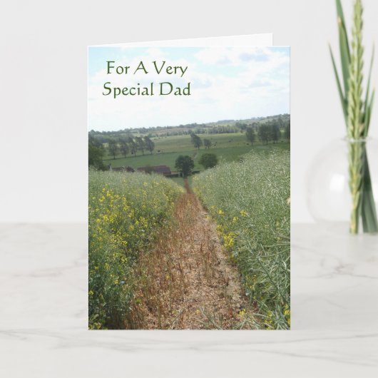 Englische Landszene mit Original-Vers für Papa Karte (Vorderseite)