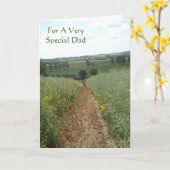 Englische Landszene mit Original-Vers für Papa Karte (Gelbe Blume)