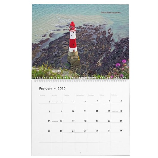 Englische Leuchttürme - Leuchtfeuer entlang Englan Kalender (Feb 2026)