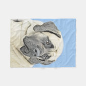 Englische Maskenmalerei - Original Hundekunst Fleecedecke (Vorderseite (Horizontal))