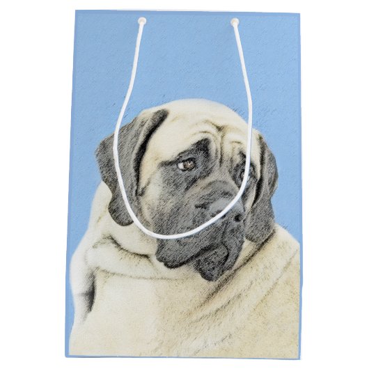 Englische Maskenmalerei - Original Hundekunst Mittlere Geschenktüte (Rückseite)