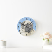 Englische Maskenmalerei - Original Hundekunst Runde Wanduhr (Zuhause)