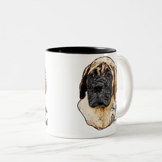 Englische Mastiff-Kunst-Geschenke Zweifarbige Tasse (VorderseiteRechts)