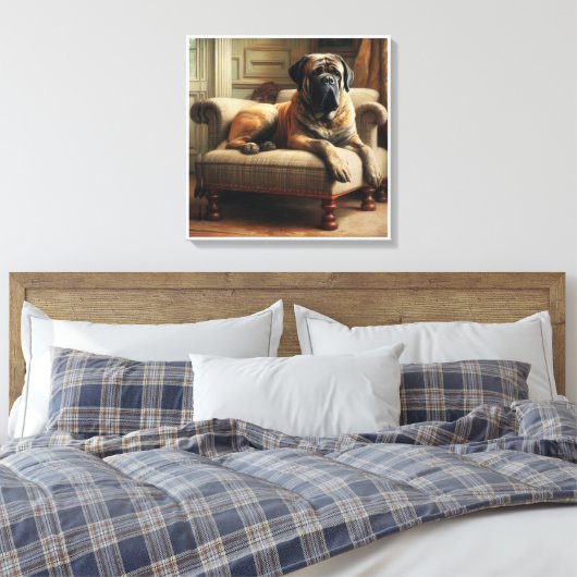 englische Mastiff Leinwanddruck (Insitu (Schlafzimmer))
