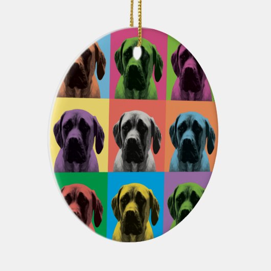 Englische Mastiff-Pop-Art-Verzierung Keramikornament (Rechts)
