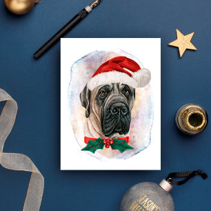 Englische Mastiff-Weihnachtsgeschenke für Hunde Li Feiertagspostkarte