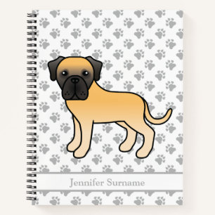 Englische Mastiff-Welpe Cute Cartoon-Hund & Text Notizblock