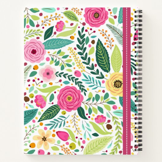 Englische Notebook-Abdeckung in rosa farbenfrohe B Notizblock (Rückseite)