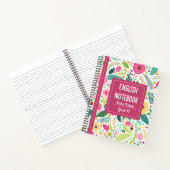 Englische Notebook-Abdeckung in rosa farbenfrohe B Notizblock (Innenseite)