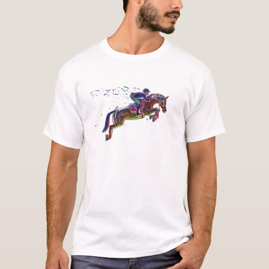 Englische Pferdeshow Jumping einfach überspringen T-Shirt (Vorderseite)