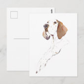 Englische Pointer Postkarte, Aquarellmalerei Postkarte (Vorne/Hinten)