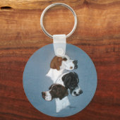 Englische Pointer Trio Head Study Schlüsselanhänger (Vorderseite)