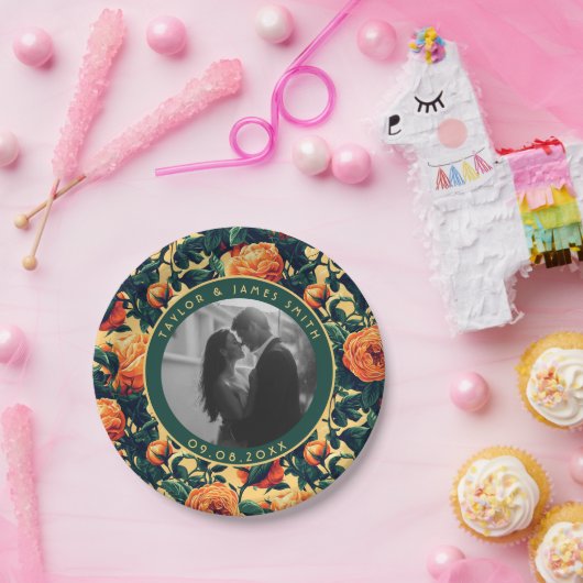 Englische Rose Hochzeiten Teller für Braut und Brä (Party)