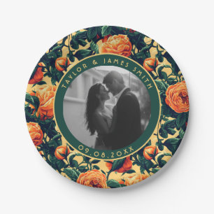 Englische Rose Hochzeiten Teller für Braut und Brä