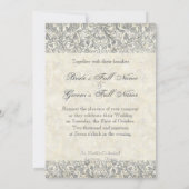 Englische Rose, Peach & Silver Wedding Einladung (Rückseite)