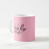 Englische Rose TYPOGRAPHY HANDSCHRIFTLICHE STIL Kaffeetasse (Vorderseite Links)
