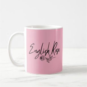 Englische Rose TYPOGRAPHY HANDSCHRIFTLICHE STIL Kaffeetasse