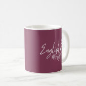 Englische Rose TYPOGRAPHY HANDSCHRIFTLICHE STIL Kaffeetasse (VorderseiteRechts)