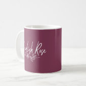 Englische Rose TYPOGRAPHY HANDSCHRIFTLICHE STIL Kaffeetasse (Vorderseite Links)