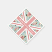 Englische Rose Union Jack Flag Serviette (Ecke)