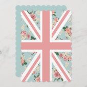 Englische Rose Union Jack Floral Pattern Einladung (Vorne/Hinten)