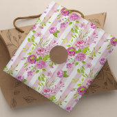 Englische Rose Wasserfarbe Rosa weiße Streifen Seidenpapier