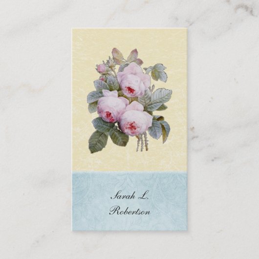 Englische Rosen-botanisches personalisiertes Visitenkarte (Vorderseite)
