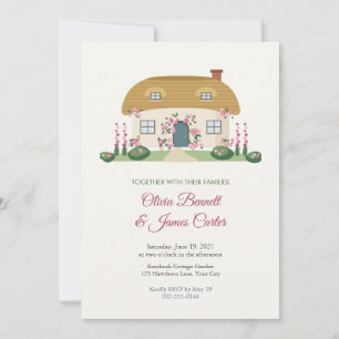 Englische Rosen Cottage-Garten-Hochzeitseinladung Einladung