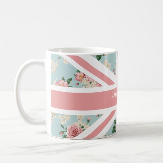 Englische Rosen-Gewerkschafts-Jack-Flagge Kaffeetasse (Links)