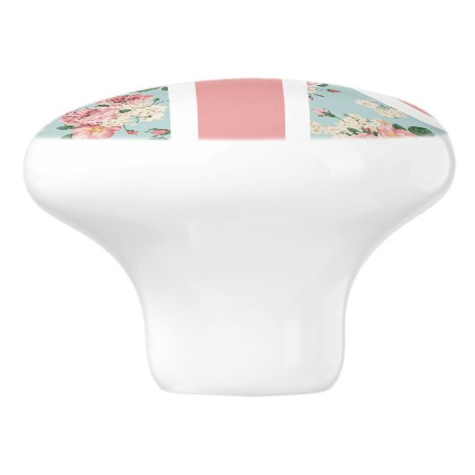 Englische Rosen-Gewerkschafts-Jack-Flagge Keramikknauf (Seitenansicht)