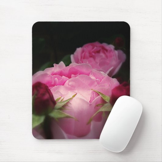 Englische Rosen im Rosa Mousepad (Mit Mouse)
