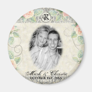 Englische Rosen-u. silberne Hochzeits-Save the Magnet