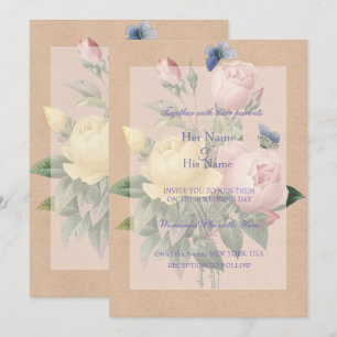Englische Rosengarten-Hochzeitseinladung Einladung