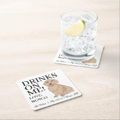 Englische Rote Dackel Hunde Hochzeit Rechteckiger Pappuntersetzer (Vor Ort)