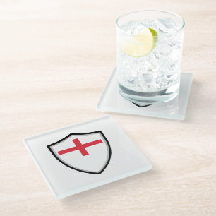 Englische Schildflagge Glasuntersetzer