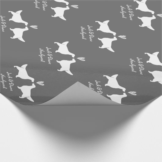 Englische Setter Hochzeit mit benutzerdefiniertem Geschenkpapier (Ecke)