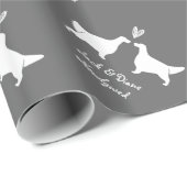 Englische Setter Hochzeit mit benutzerdefiniertem  Geschenkpapier (Rolleneckpunkt)
