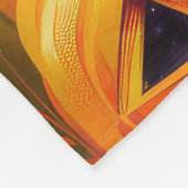 Englische Setter Hund Halloween Hexe und Kürbis Fleecedecke (Ecke)